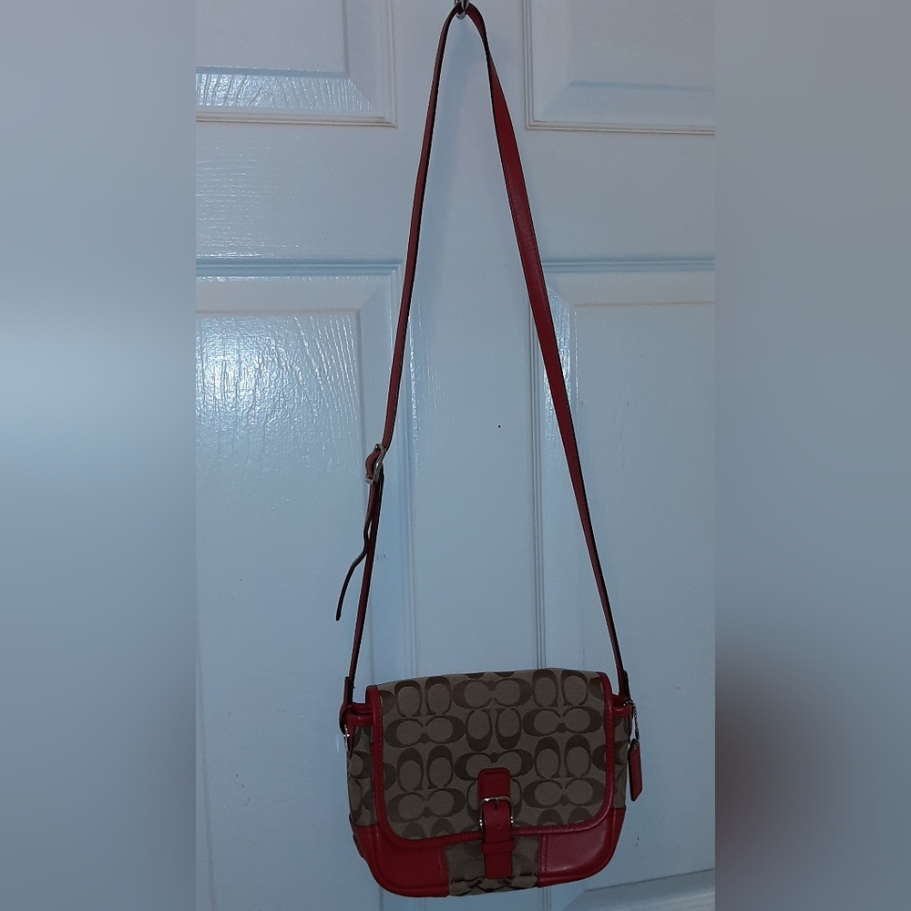 Coach Hadley Signature Canvas Leather Crossbody Purse